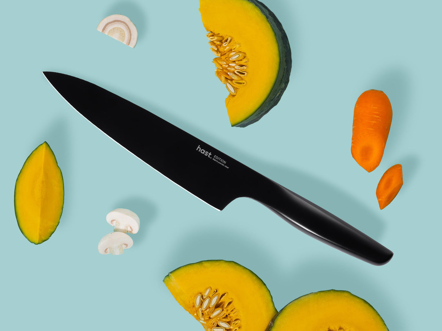 Minimalist design kitchen knife, by hast