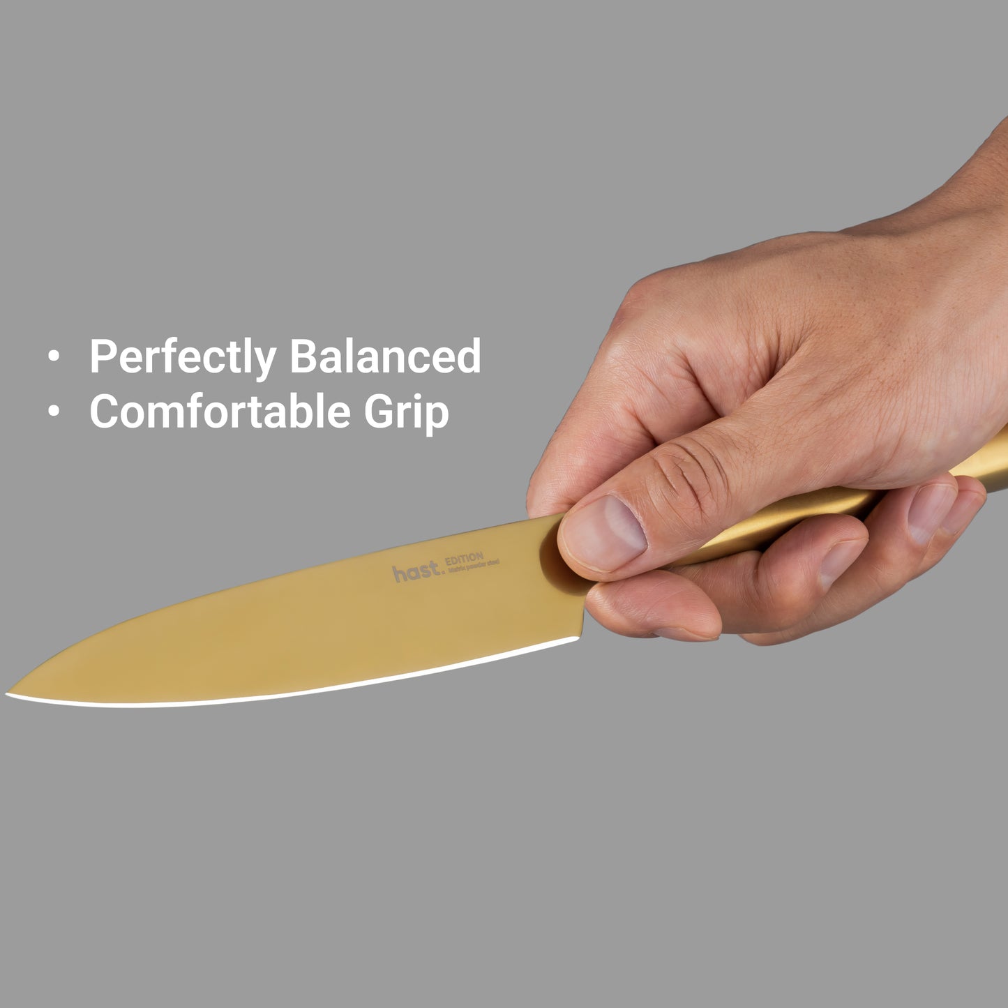 Hast Edition Series 4P Knife Set with Honing Rod-Titanium Gold