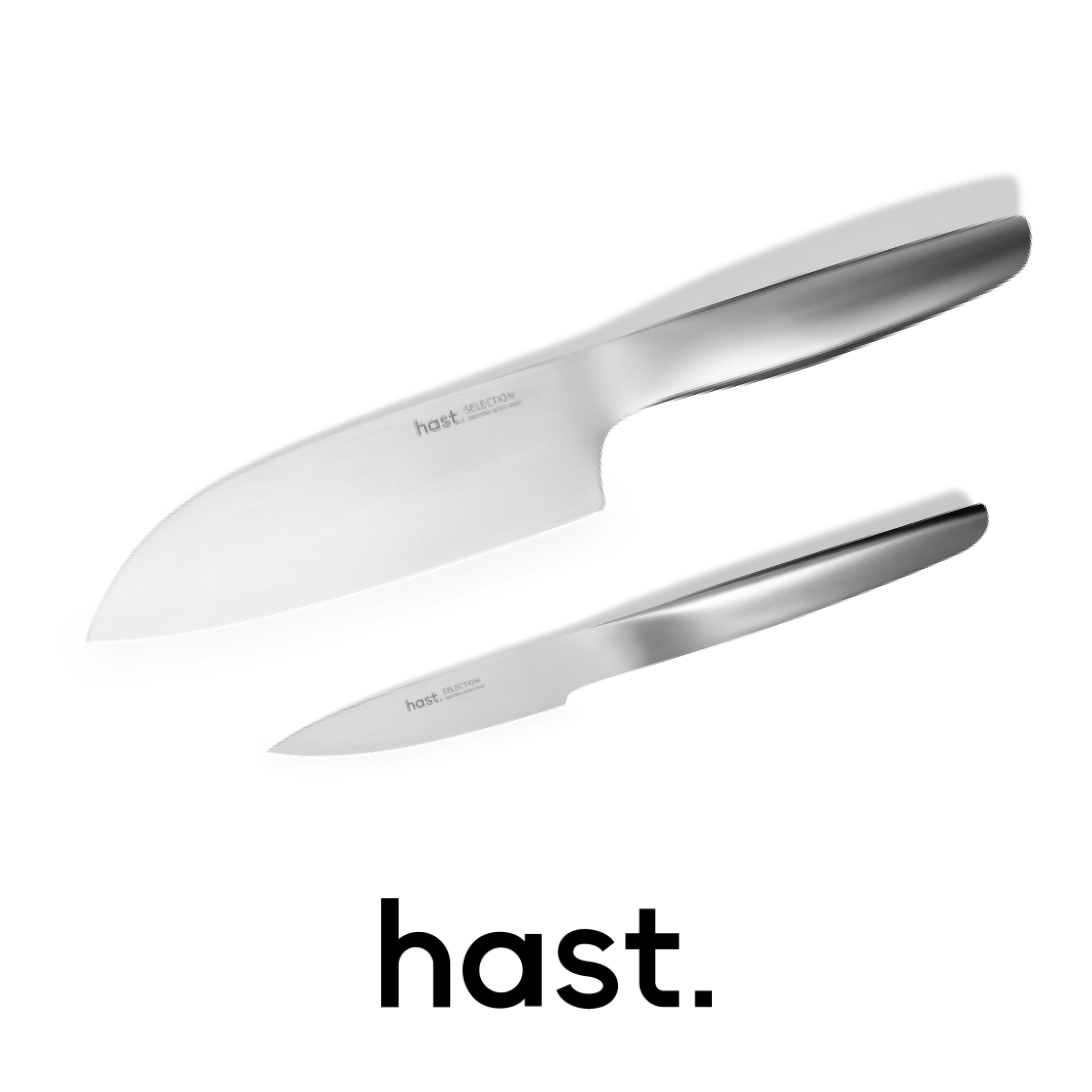 Hast Selection Japanese Carbon Steel 2-piece Santoku Knife Set